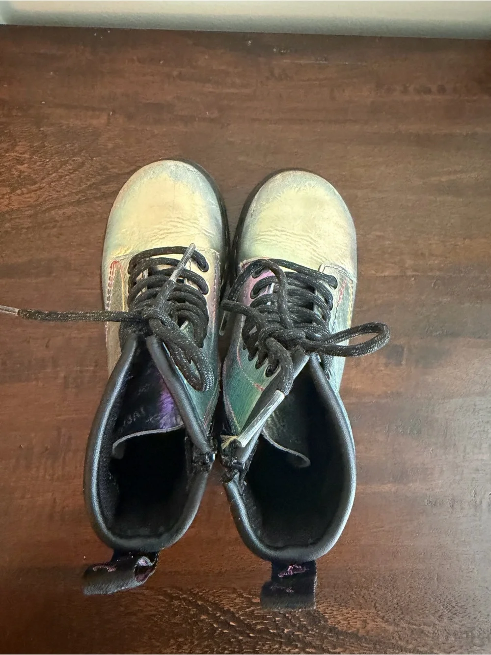Dr. Martens Junior 1460 Rainbow Leather Lace Up Boots